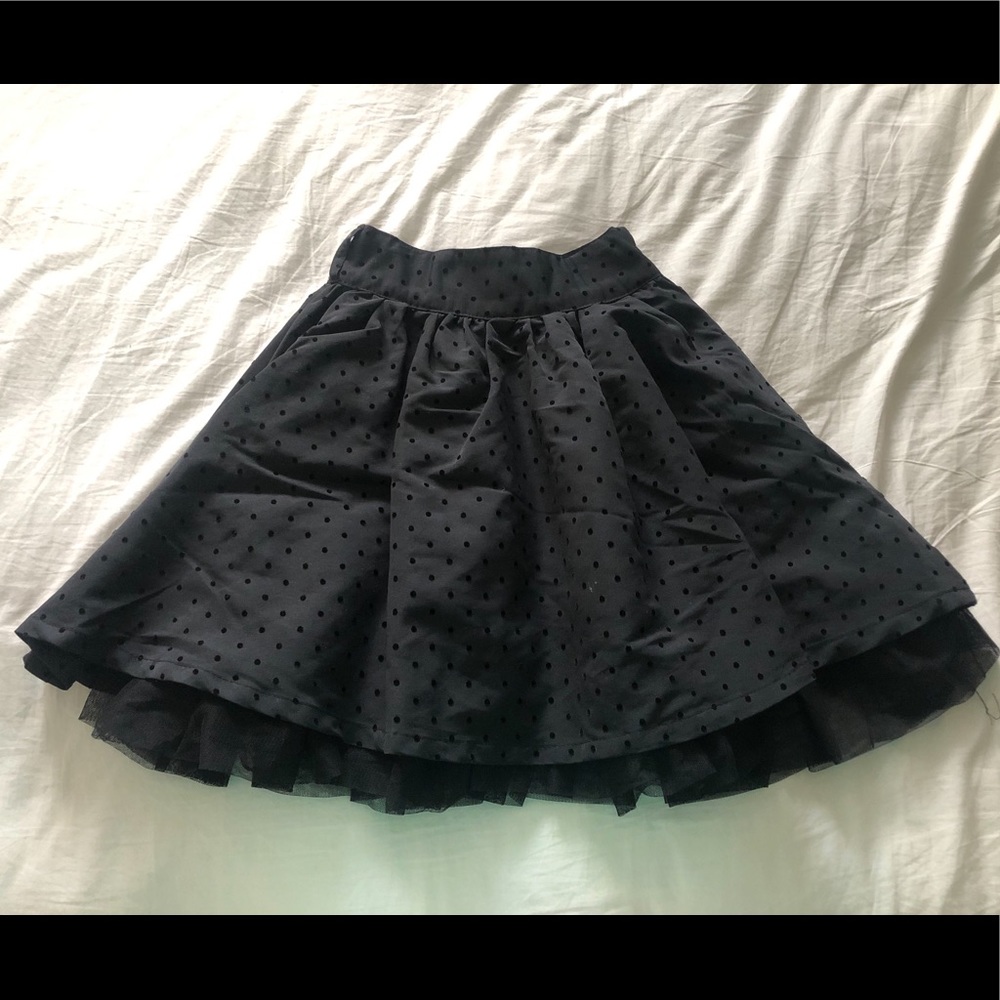 Girls black poodle tutu skirt